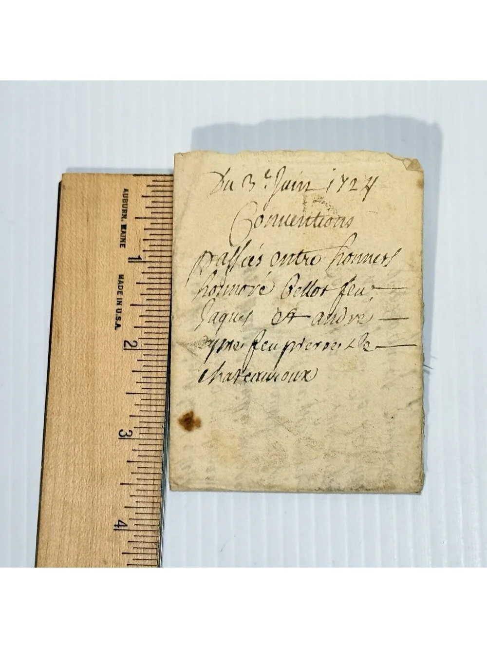 Original 1724 French Notarial Land Agreement Signed Pre-1800 Manuscript Ephemera
